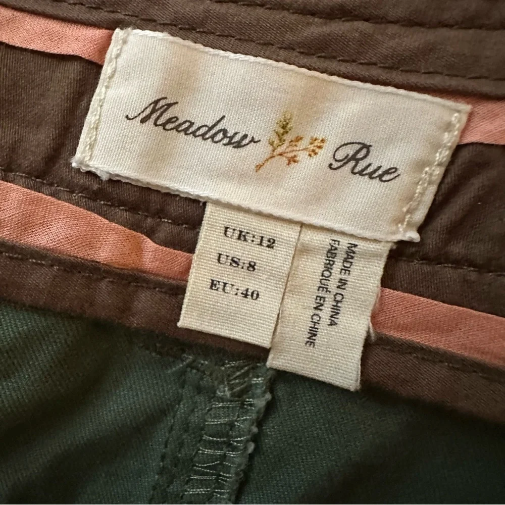 MEADOW RUE Anthropologie Patchwork Cargo Skirt 8 Quilted Pocket Corduroy NWT - Picture 6 of 8